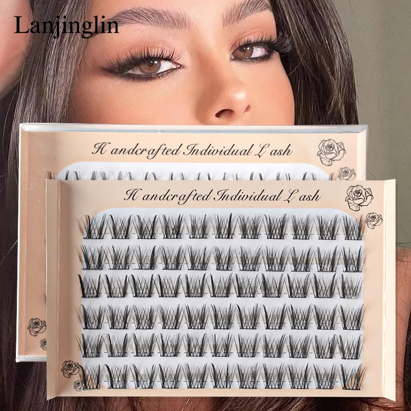 Individual Lashes 66 Bundles Cluster False Lashes Wispy Fluffy Clusters