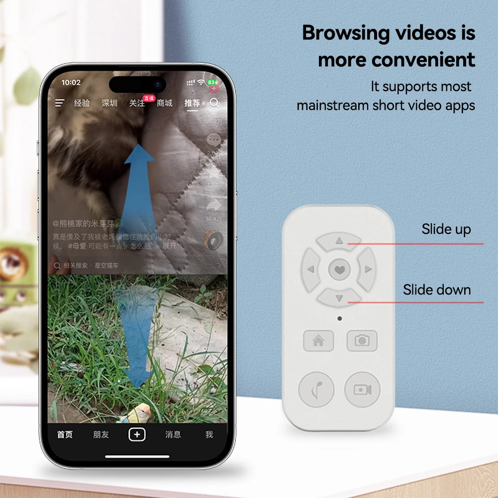 Bluetooth Remote Control for Short Videos, Photo Capture, and Page Turning