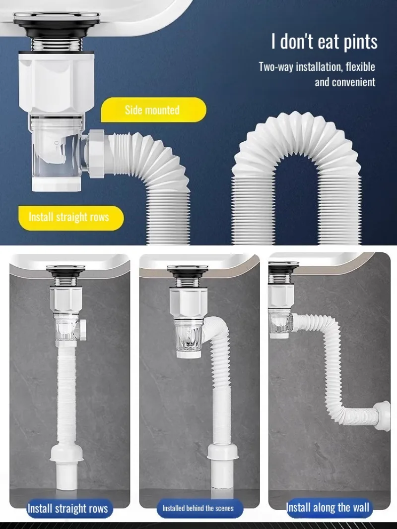 Flexible Sink Drain Pipe Antiodor drain set