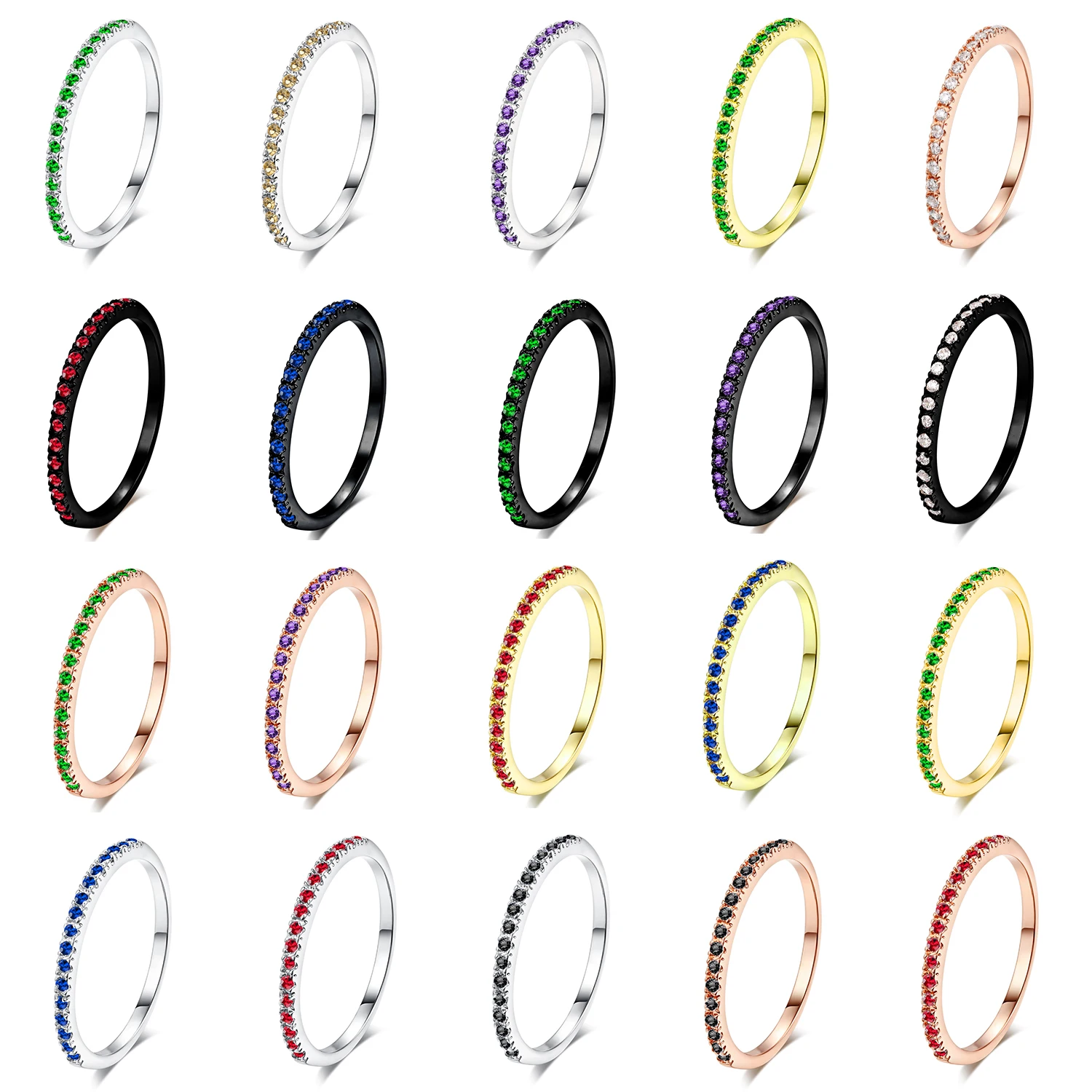 Finger Ring Thin Women Aesthetic Accessories Dating Engagement Dainty Colorful Jewelry