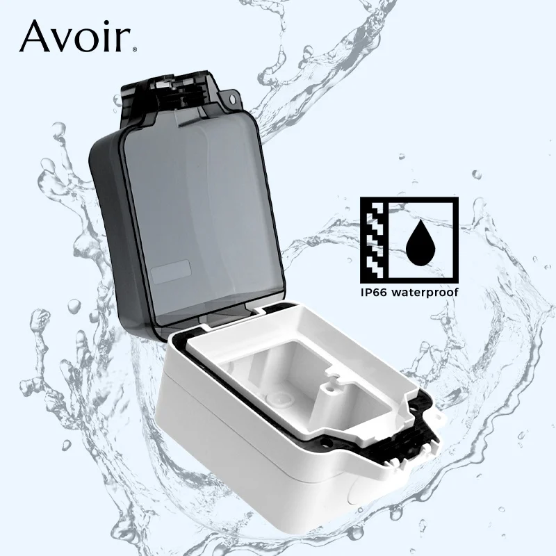 Avoir Ip66 Impermeável Case Outdoor Aparelho Elétrico Caixa Protetora Cinza Windproof Rainproof Dustproof Wall Socket Plug Cover Tampa para Tomada de Parede Tomadas para Moveis