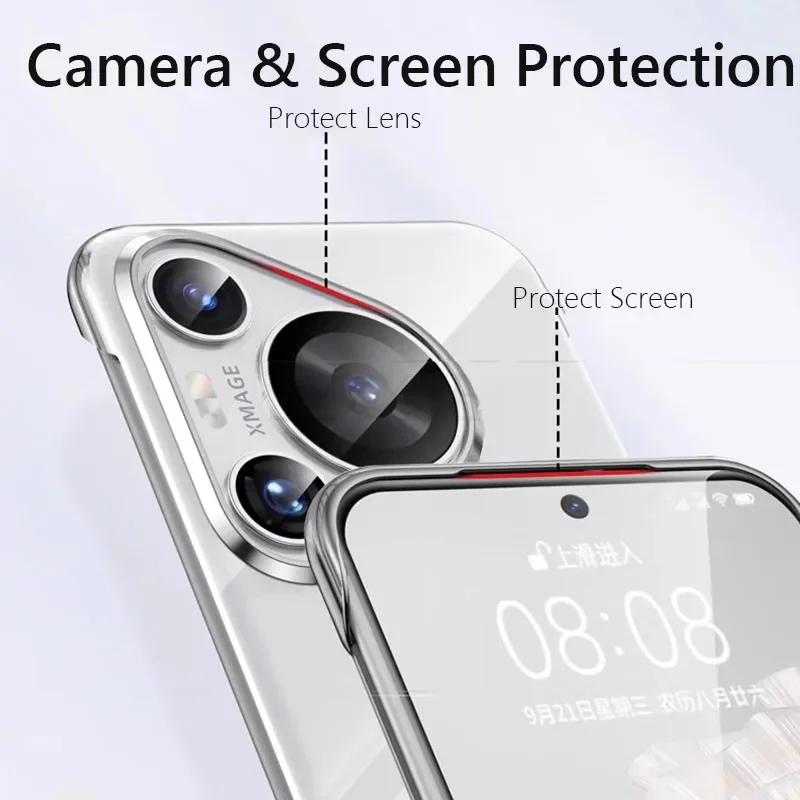 For Huawei Pura 70 Ultra Frameless Slim Clear Hard Back Cover Case For Huawei Pura 70 Ultra Pro Plus ShockProof Phone Cases — view 5