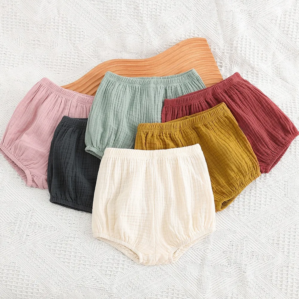 New Born Boys Girls Shorts Solid Color Versatile Short Pants Toddler New Design Thin Fashion Casual Loose Shorts Outdoor Wear