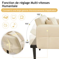 Регулируемый диван-кровать 2-в-1 — два сиденья с бархатным чехлом, складными подлокотниками и функцией сна, идеально подходит для небольших помещений — изображение 4