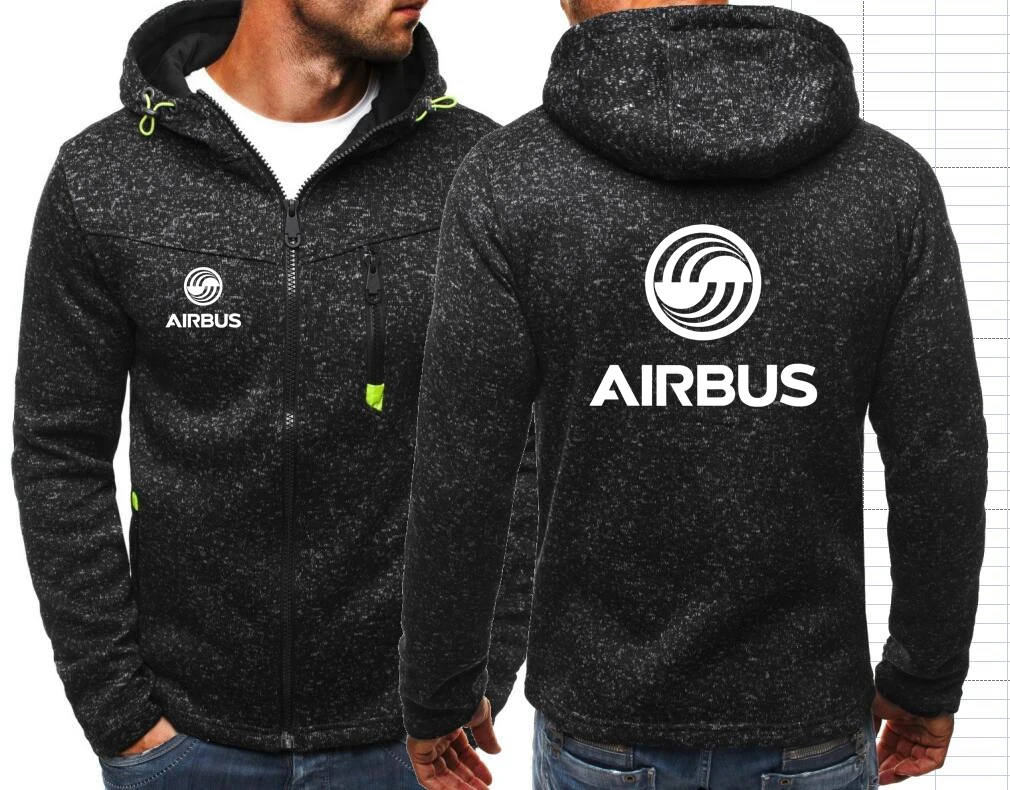 Airbus A320 Men Sports Zipper Fashion Tide Jacquard Hoodies Fleece Jacket Fall Sweatshirts Airbus Aviation Flight Hoodies