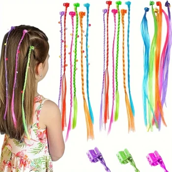 18 pezzi di extension per capelli colorate per bambini con forcine, accessori per lo styling dei capelli per ragazze e adolescenti