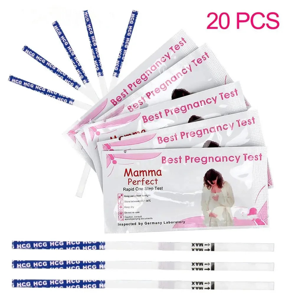 20PCS HCG Fertility Test Strip For Women Early Pregnancy Urine Measuring Kits Over 99% Accuracy Home Self-check Pregnant Testing