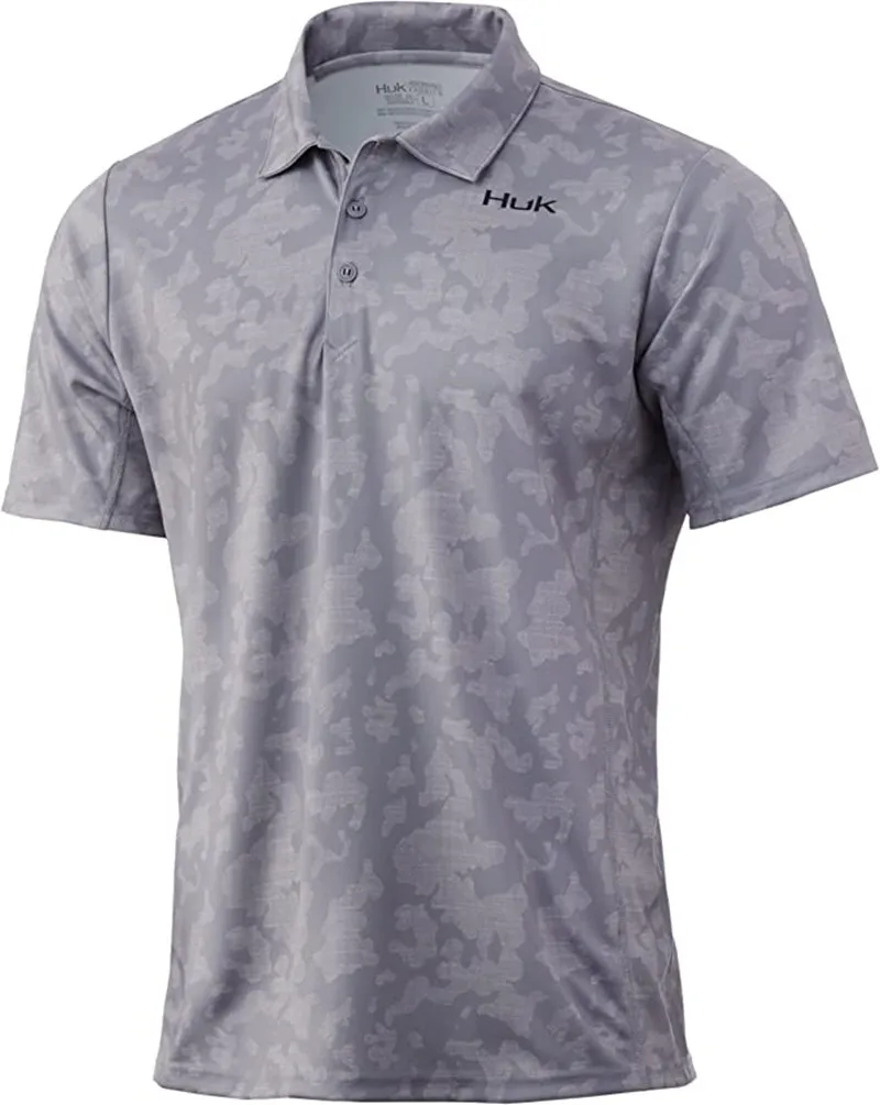 huk polo shirt fishing shirt golf shirt men's summer short-sleeved quick-drying breathable printed top cycling jersey