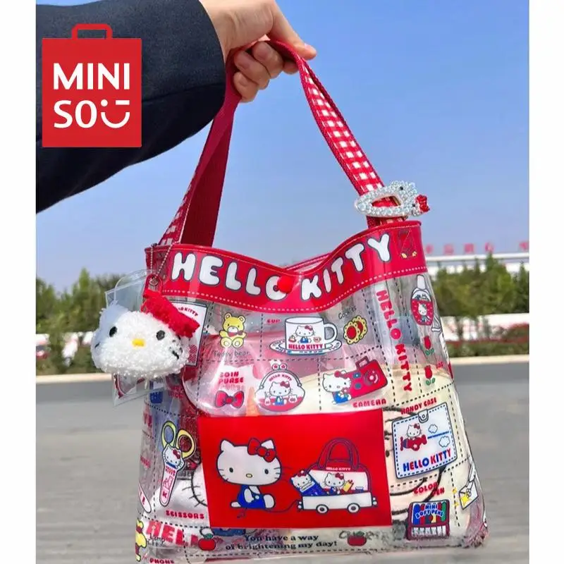 

Hello Kitty Large Capacity Handbag Sanrio Anima Kawaii Cute Toys Cartoon Waterproof Portable Shopping Bag Lovely Y2K Girls Gifts