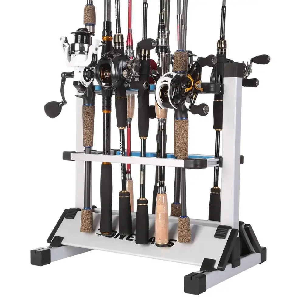 12 Rods Aluminum Alloy Fishing Rod Holder