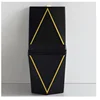 Used for luxury bathroom ceramic bathroom diamond flush toilet, ceramic flush integrated black gold toilet YX630TB 3