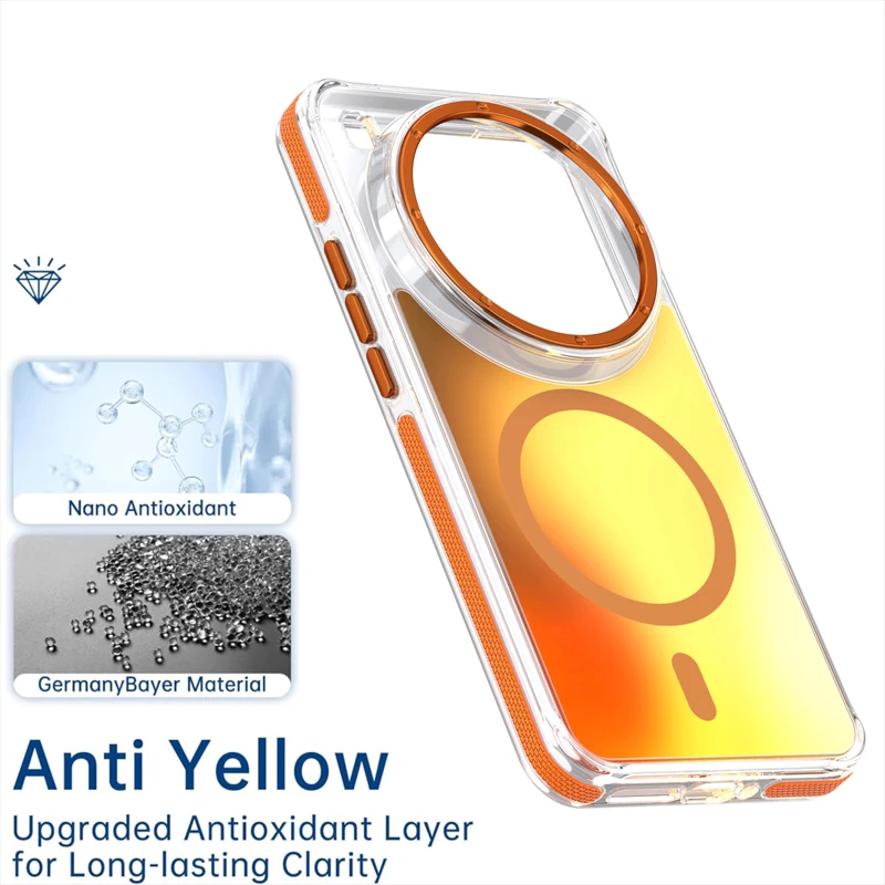 Colorful Magnetic Wireless Charging Bumper Case with Aluminum Button