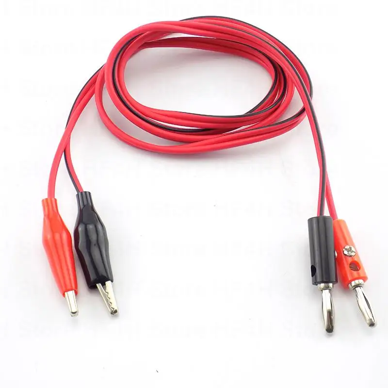4mm Banana Plug with Alligator Clip 1/2 Pair electric to AV Electrical Clamp Test Lead cord Cable Connectors wire Multimeter B4
