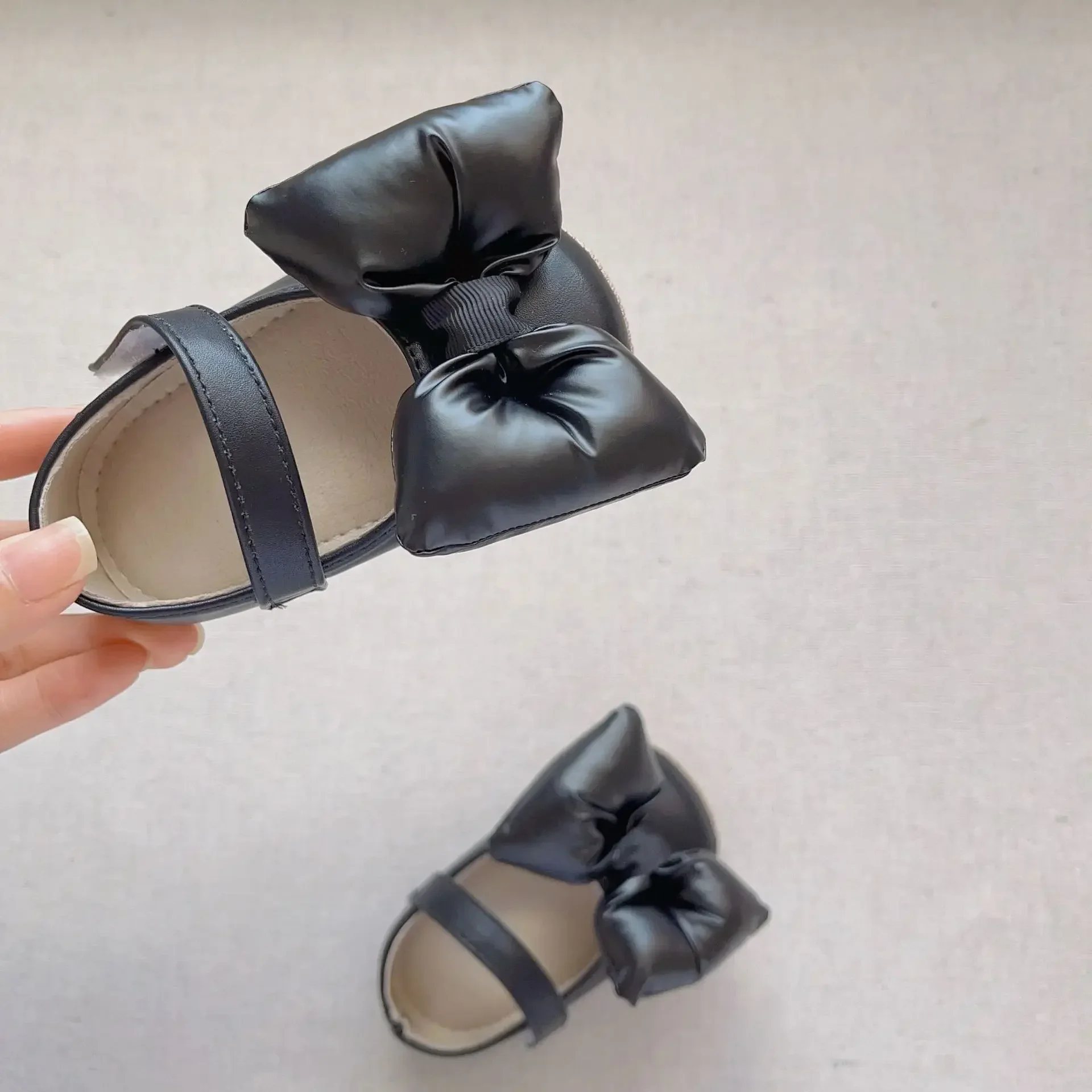 New Toddler Shoes in Autumn Korean Bow Soft Bottom Baby Girl Shoes Surface Anti-slip Baby 4145
