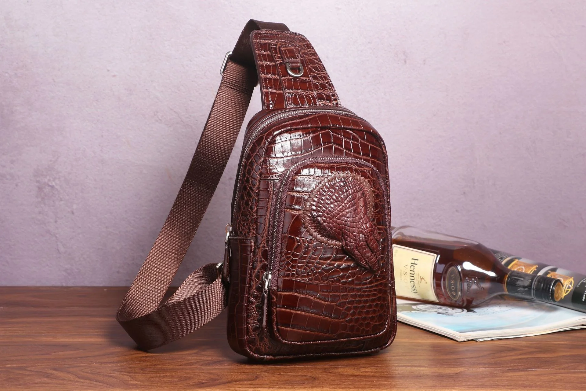 Borsa A Tracolla Da Uomo Borsa A Tracolla In Pelle Con Motivo Coccodrillo Borsa A Tracolla Da Uomo Daypack Designer Crossbody Sacoche Homme