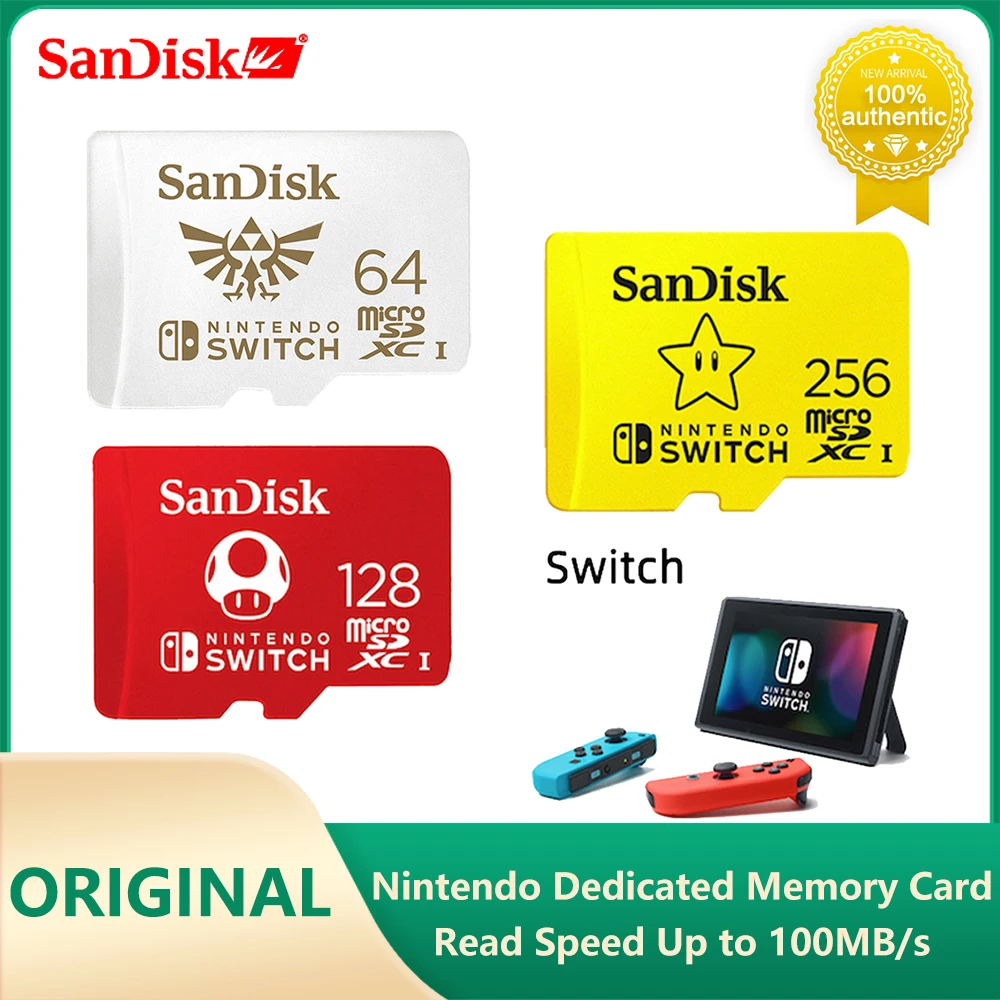 Cartões de memória de sandisk para nintendo switch dedicado microsdxc
