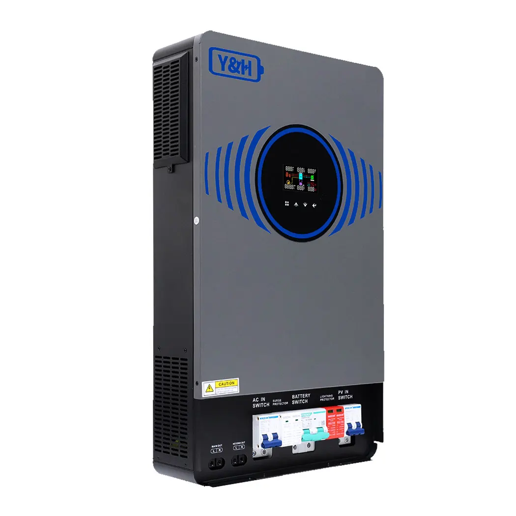 Y & H 4,2KW 6,2KW 24V 48V 230Vac Hybrid-Solarwechselrichter mit Schutzschalter, Blitzschutz und Solarladeregler 120A – Detail 18