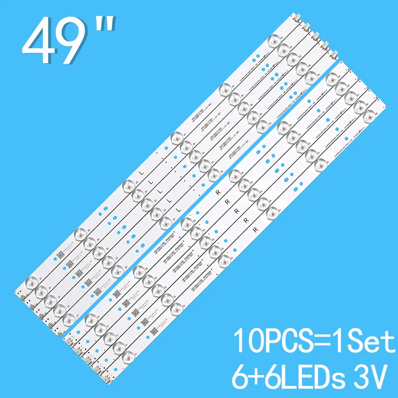 (New kit) LED backlight for Changhong 49 49D1000 49C1000 850095046 LB-C490F13-E2-L-G1-SE2 LB-C490F1 3-E2-L-G1-SE3 SVJ490A06 A09 led backlight strip for led55d2000i led55c2080i led55c2000i svj550ab9 rev01 r l type 6led 140610 lb c550f13 e1 l g1 se1 e2