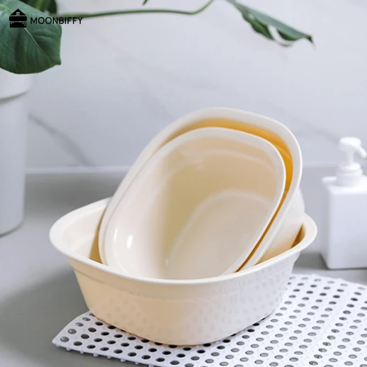 Portable Basins Household Thickened Washbasin Fruit Basin Laundry Basin  Plastic Basin Daily Necessities Bathroom Accessories