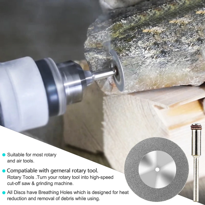 HAMPTON 10pcs 16-60mm 다이아몬드는 톱날 미니 다이아몬드 그라인딩 휠 원형 톱날 Dremel 로타리 도구 미니 커팅 디스크