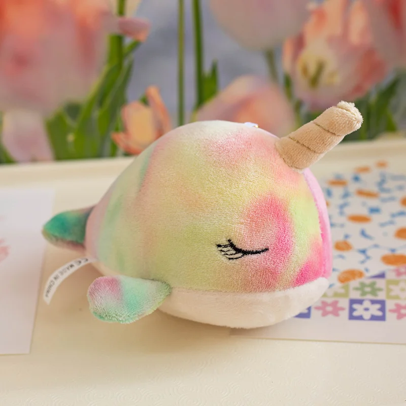 Adorable Narwhal Plush Pendant – Soft Cartoon Sea Creature Stuffed Toy Keychain
