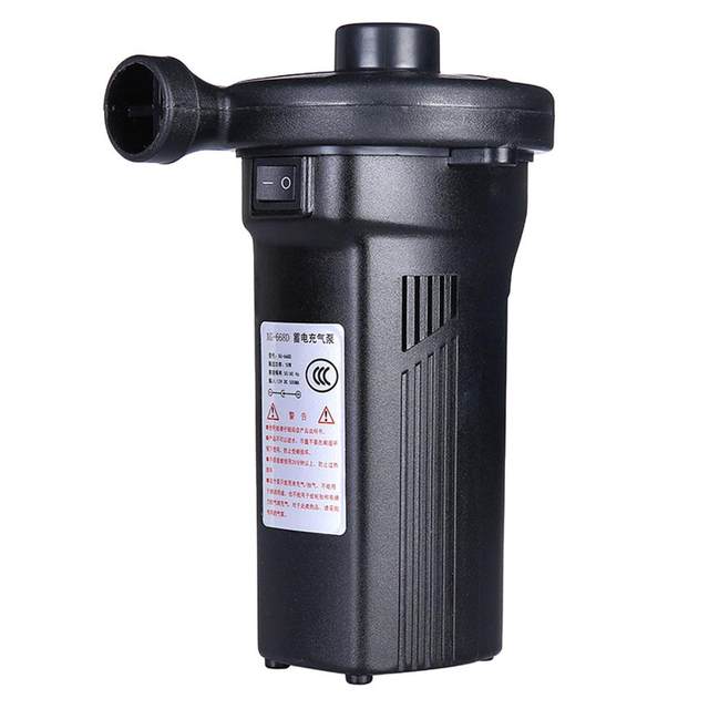 Electric Air Pump with 3 Nozzles Inflator Rechargeable Air Compressor for Raft Outdoor Camping Air Mattress Beds