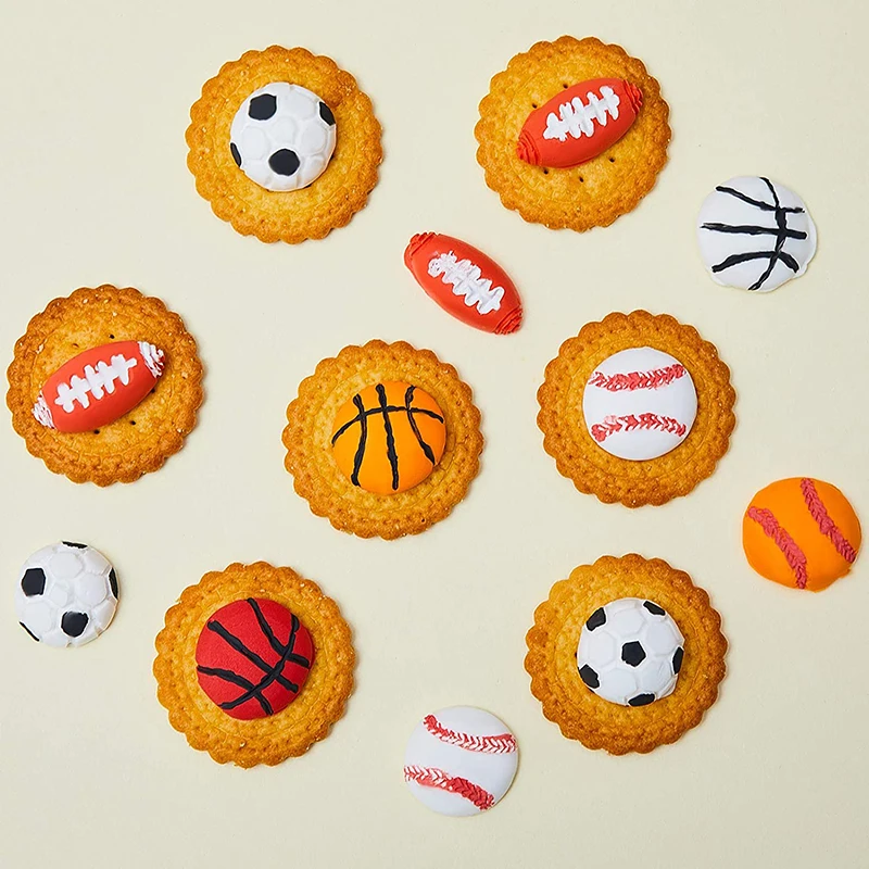 FCKEMLDS Set Di 3 Stampi In Silicone Per Pallacanestro: Forma Di Palla, Pallone Sportivo E Tema Basket, Per Cioccolato, Fondente E Argilla - 3