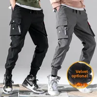 Men's Casual Fleece Lined Autumn Winter Trousers Cargo Pants Loose Fit Sports Style Comfortable Workwear Sweatpants