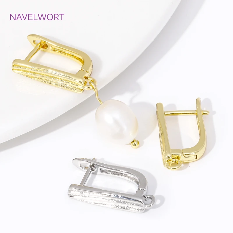 18K Gold Plated Smooth Earring Clasps Brass Earring Hook Findings,Fasteners For Earrings,DIY Earring Jewelry Making Accessories 4