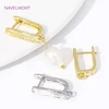 18K Gold Plated Smooth Earring Clasps Brass Earring Hook Findings,Fasteners For Earrings,DIY Earring Jewelry Making Accessories 4