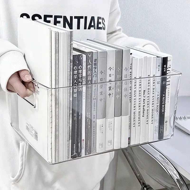 Transparent And Minimalist Magazine Storage And Organization Shelf Desktop Bookshelf Dust-Proof Storage Book Box For Writer