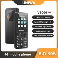 UNIWA V2000 Global 4G Network 2.4 Inch IPS Display SOS Button Elderly Cell Phone With 1700mAh Battery Support one click dialing 1