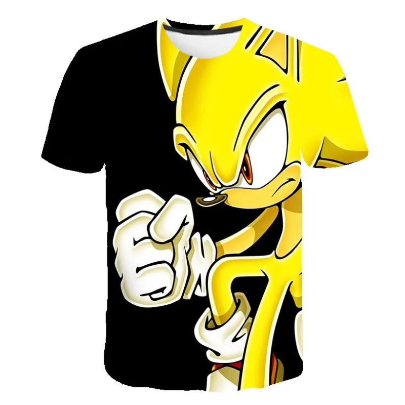 thumbnail image 1 of Camisetas de gran tamaño de Sonic The Hedgehog, camisetas con impresión digital 3D, camisetas de verano de manga corta con dibujos animados para niños y niñas, 1 of 4