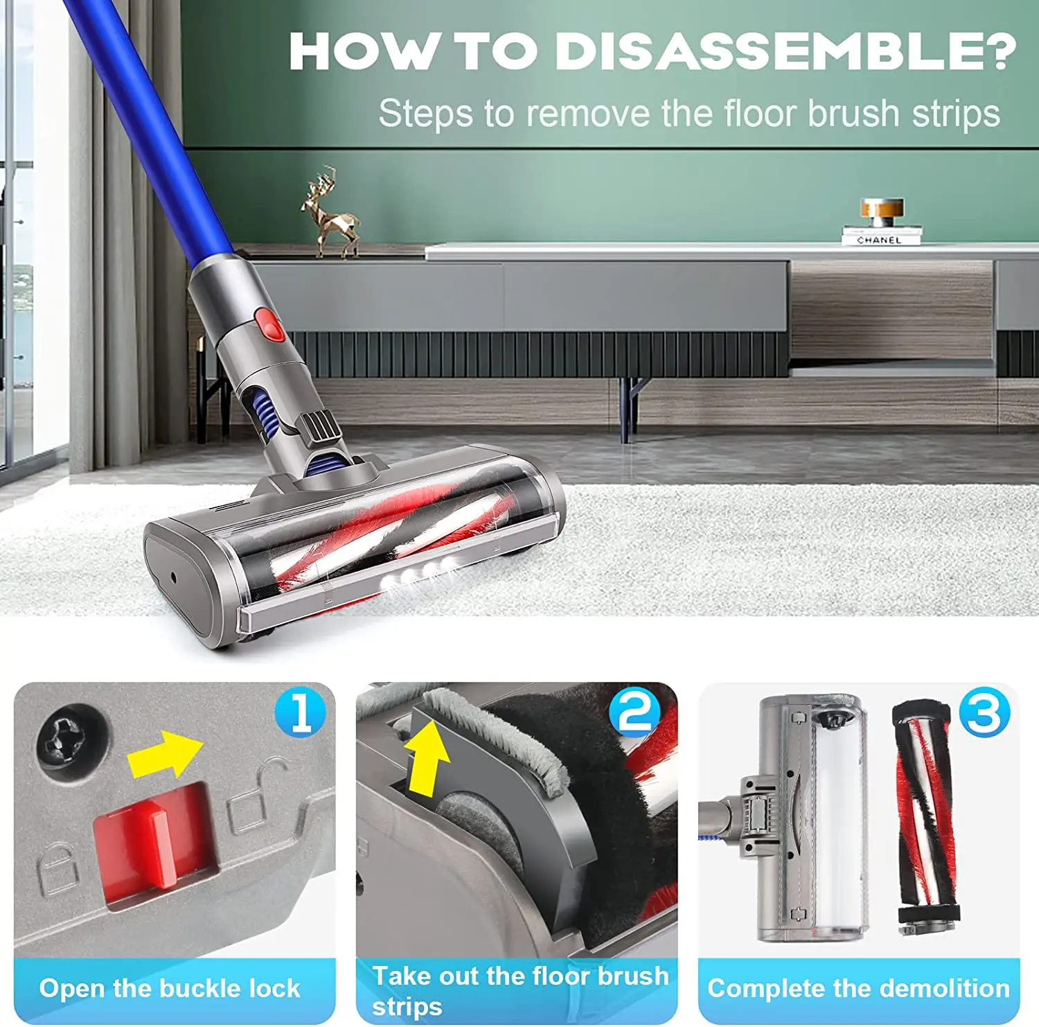 Dyson v6 dc58 dc59 dc61 dc62 dc74,カーペット掃除機部品,LEDライト