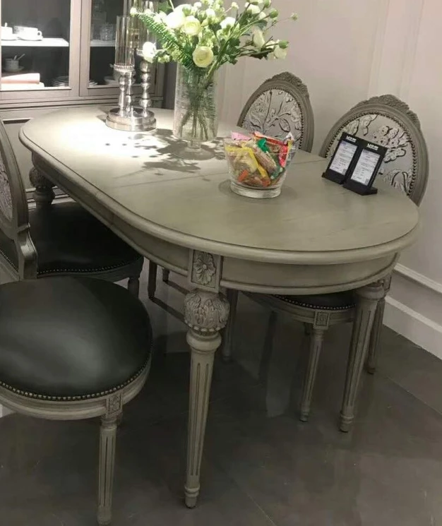

American Light Luxury Solid Wood Dining Table Small Apartment Retractable Restaurant