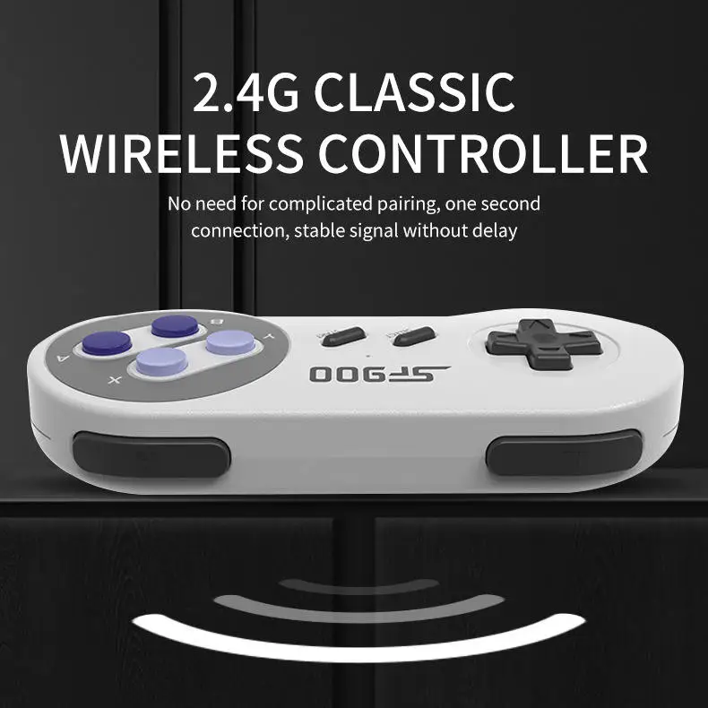 Console de jogos retrô sf900 com 5000 jogos integrados, controlador de jogo de tv vem com 2 gamepads sem fio, controlador de jogo clássico 6