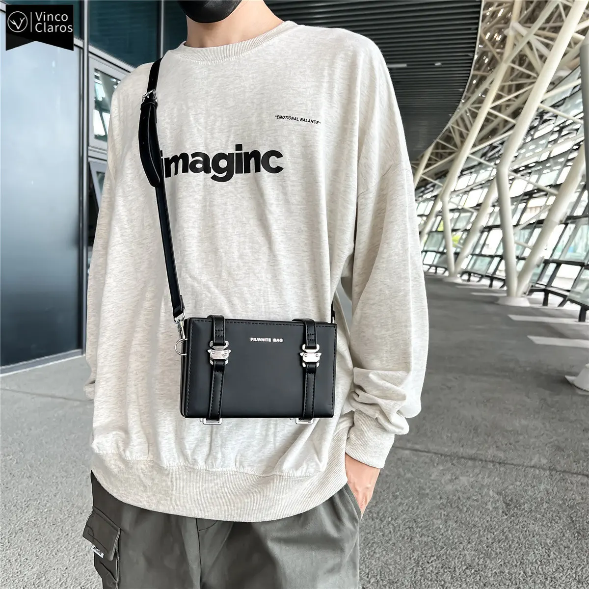 Men Minimalist Flap Square Bag  Man bag, Side bags for men, Mens