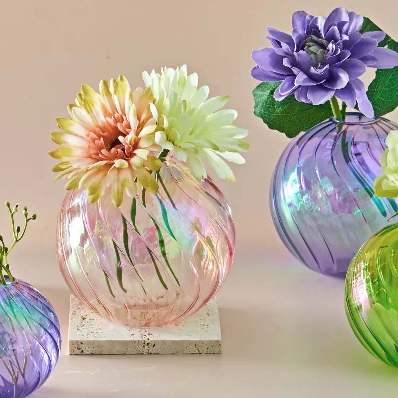 Iridescent Glass Vase for Tabletop & Home Decor