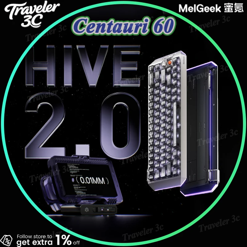 新しい MelGeek Centauri 60 磁気スイッチゲーミングキーボード 60