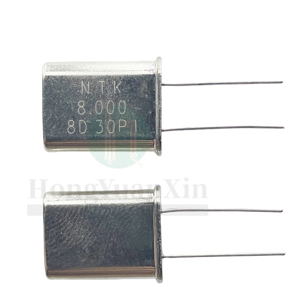 50pcs/ HC-49U 8MHZ in-line quartz crystal oscillator 8.000