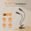 Opqpq USB Dual Gooseneck Led Lights for Microscopes Soldering 360 Adjustable Free Angle Lamp With Flexible Clip Remote Control 3
