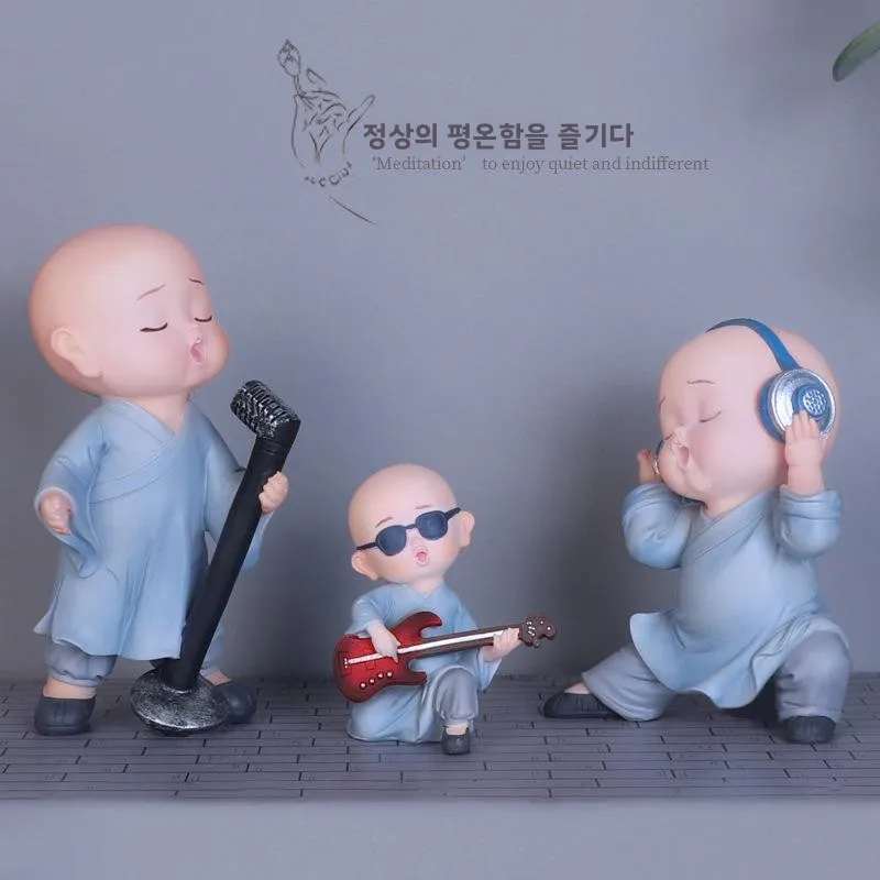 선사상 조각상 홈데코 거실 서재 장식 소형 미륵불 창의적인 레진 조각품 일본 스타일 선물