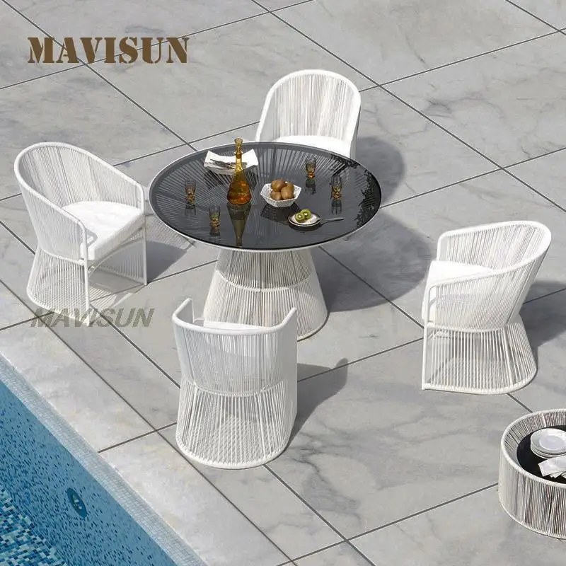 High-Back Rattan Sofa Set For Living Room Leisure Chairs With Coffee Table Outdoor Table And Chair Furniture Combination