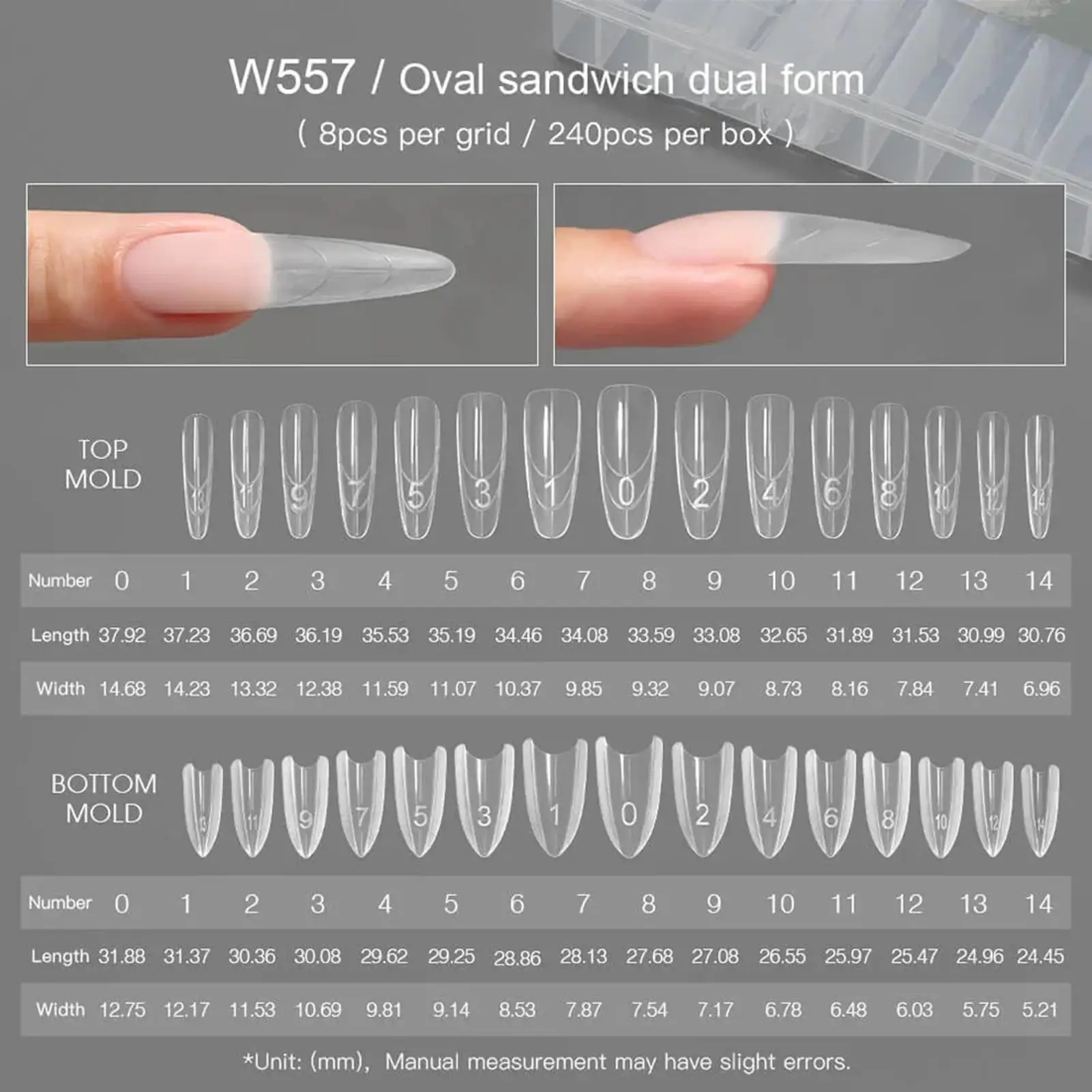1set Nail Forms Fingernails Crafting Sandwich-Structure Gel Nail Extension Forms for Beginners Professionals Women Girlfriend