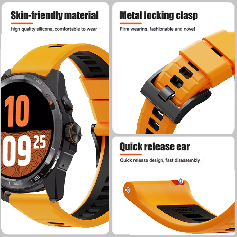 Sporty Two-Tone Silicone Wristband - 24mm Strap