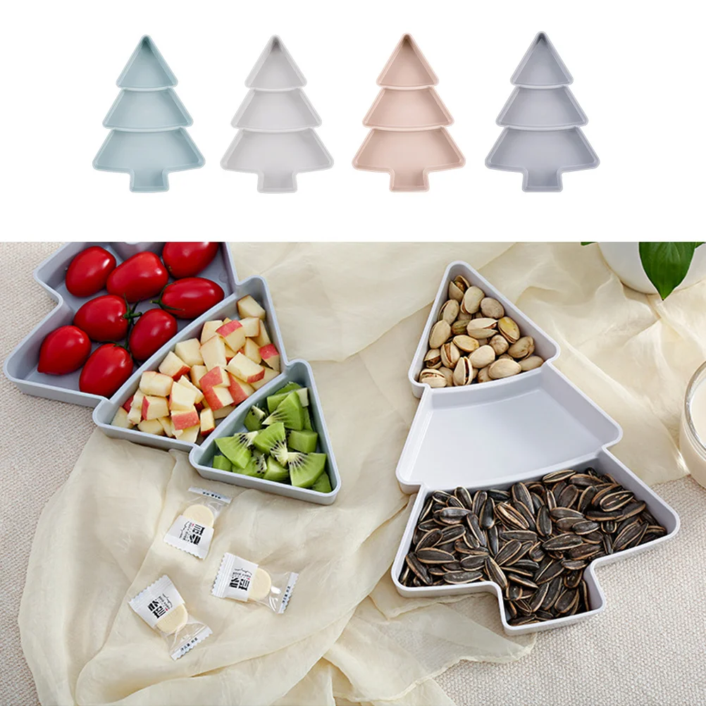

Christmas Tree Fruit Plate Plastic Candy Dish Appetizer Dessert Plate Nuts Snack Tray Kitchen Breakfast Tableware