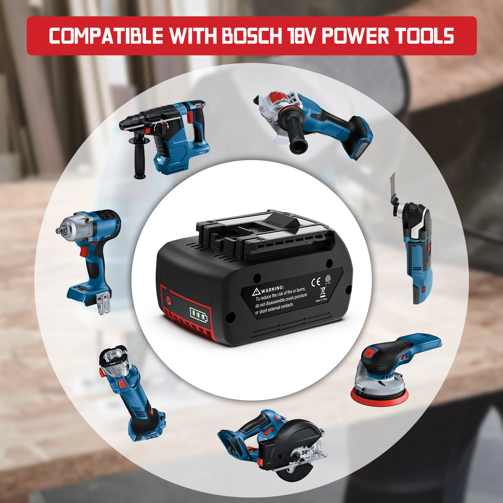 For Bosch 18V Battery For Bosch Professional Tools Rechargeable