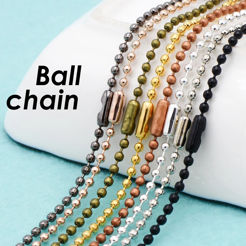 500 Wholesale Ball Chain Necklace Women Silver Bronze Copper Bead