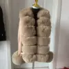 Women's Cropped Sweater Cardigan Spring Autumn Hot Sale Faux Fur Knit Sweater Cardigan with Faux Fox Fur Fur Collar Ladies Coat 3