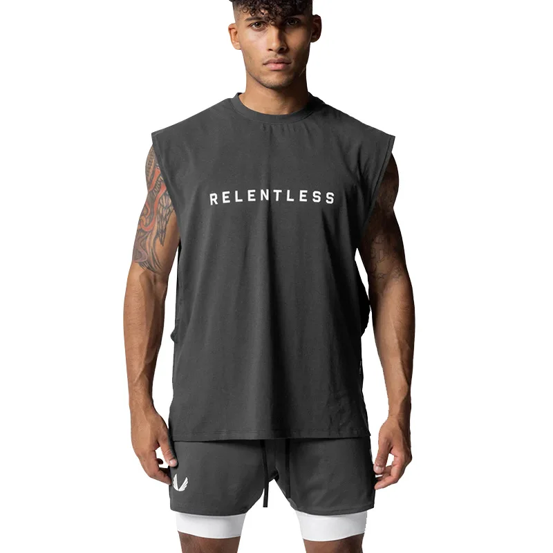 Men's Running Vest Fitness Tank Top Sport Sleeveless Gym Shirt Basketball Jersey Training Bodybuilding Workout Stringer Singlets